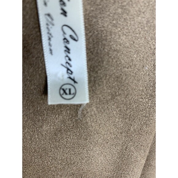 Per Seption Concept Vest Size XL Open Front Cardigan Brown Faux Suede Sleeveless - Picture 9 of 10